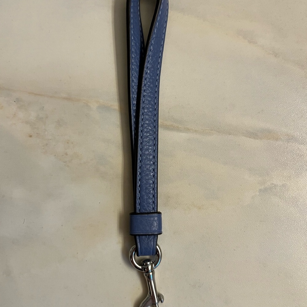 Coach Blue Leather Wristlet Strap